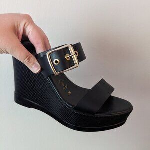 Genuine Italian Leather Renza da' Porcari Wedges with Buckle Detail 8